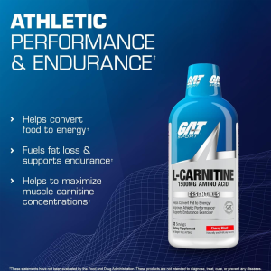 Gat Sport Liquid L-Carnitine Blue Raspberry 3000mg 32 serv 16oz