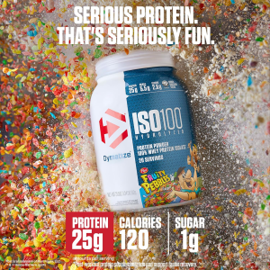 Dymatize ISO100 Hydrolyzed whey Protein Isolate Fruity Pebbles 1.3 lb 20 serv