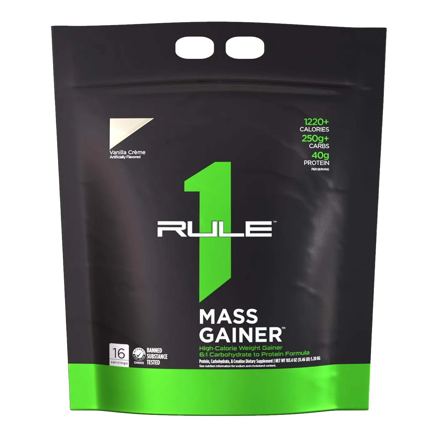 Rule1 Protein Mass Gainer Vanilla Creme 16 serv 11.46 lbs