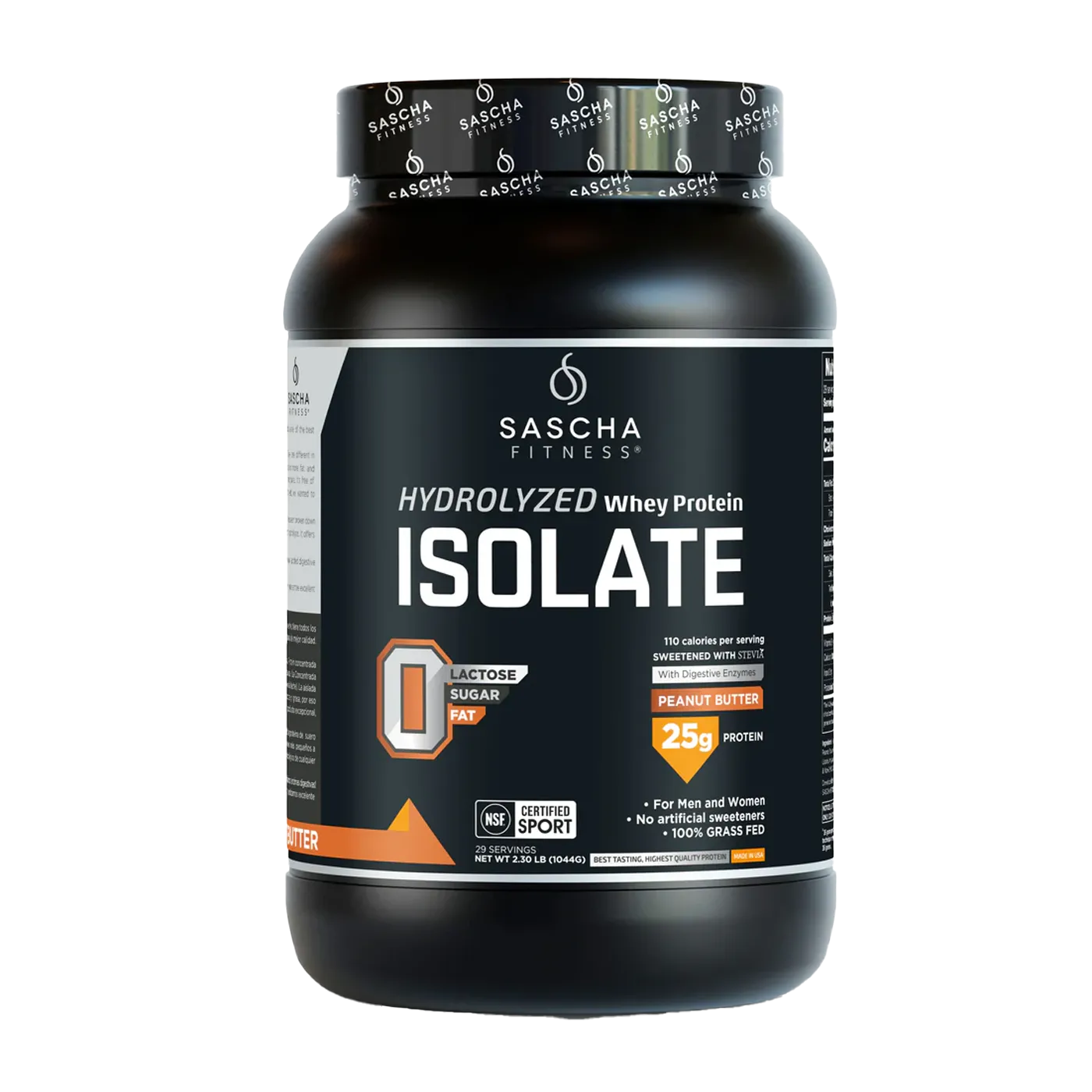 Sascha Fitness Hydrolyzed Whey Protein Isolate Smotch Peanut Butter 2.30 lb